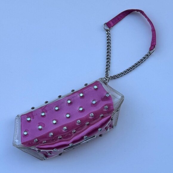 VICTORIA’s SECRET Clear Rhinestone Embellished Key Pouch with Wrist Chain - Picture 6 of 6